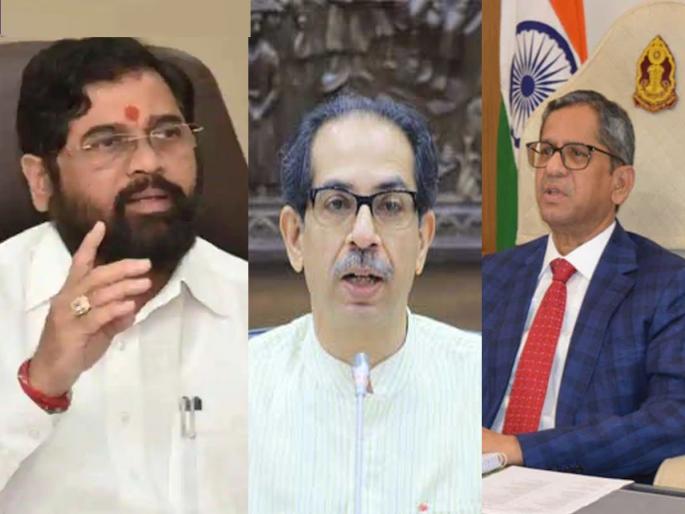 Eknath Shinde Vs. Shiv Sena in Supreme Court: Should Eknath Shinde be the party president? Chief Justice's statement raises concerns of Shivsena | Eknath Shinde: एकनाथ शिंदेंनी पक्षाचा अध्यक्ष असायला हवे का? सरन्यायाधीशांचे वक्तव्य शिवसेनेची चिंता वाढविणारे Eknath Shinde Vs. Shiv Sena in Supreme Court: Should Eknath Shinde be the party president? Chief Justice's statement raises concerns of Shivsena | Eknath Shinde: एकनाथ शिंदेंनी पक्षाचा अध्यक्ष असायला हवे का? सरन्यायाधीशांचे वक्तव्य शिवसेनेची चिंता वाढविणारे
