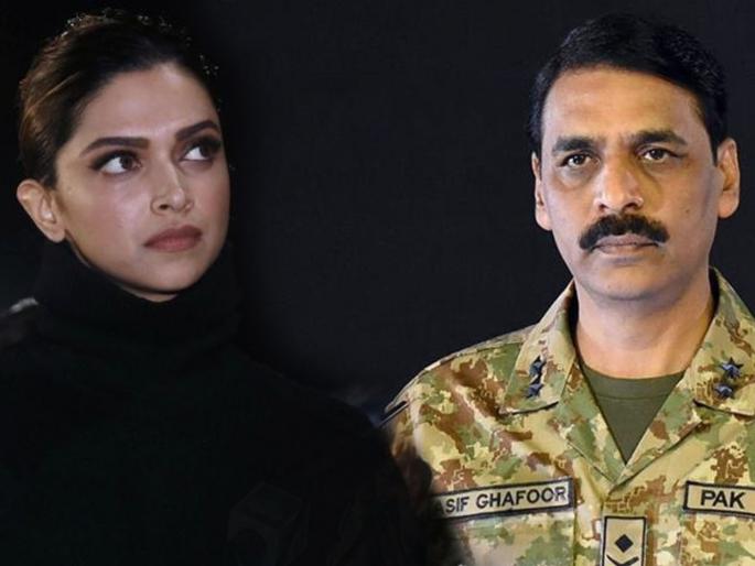 JNU Attack : Deepika's visit to JNU, tweets by Major General's of pakistan asif gafoor, but deletes immediately! | JNU Attack : दीपिका पादुकोणच्या JNU भेटीवर पाकच्या मेजर जनरलचं ट्विट, पण लगेच केलं डिलीट!