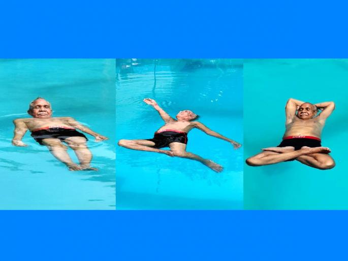 chandrapur 85-year-old Yoga Practitioner holds a record doing 37 types of yoga in water, registered in India Book of Records | ८५ वर्षीय आजोबांचा अनोखा विक्रम; पाण्यात ३७ प्रकारचे योग, इंडिया बुक ऑफ रेकॉर्डमध्ये नोंद chandrapur 85-year-old Yoga Practitioner holds a record doing 37 types of yoga in water, registered in India Book of Records | ८५ वर्षीय आजोबांचा अनोखा विक्रम; पाण्यात ३७ प्रकारचे योग, इंडिया बुक ऑफ रेकॉर्डमध्ये नोंद