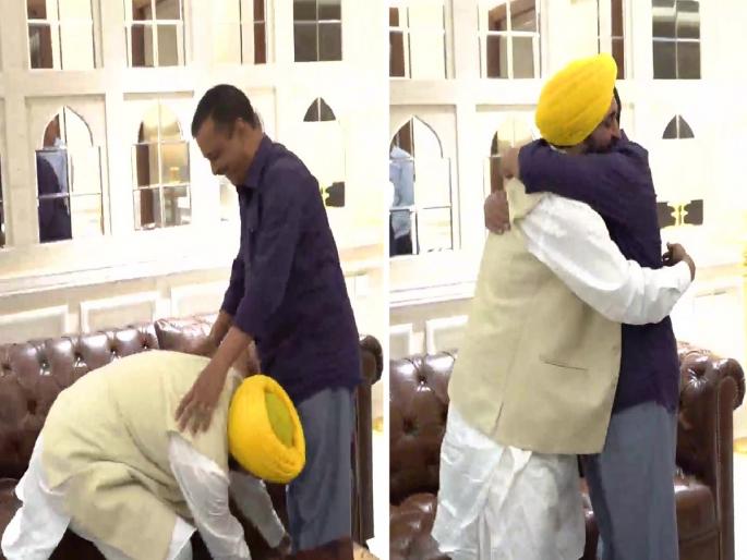 AAP in Punjab: AAP's Punjab CM candidate Bhagwant Mann meets Arvind Kejriwal and Manish Sisodia in Delhi | AAP in Punjab: भगवंत मान आणि अरविंद केजरीवाल यांची गळाभेट, चेहऱ्यावर दिसला आनंद AAP in Punjab: AAP's Punjab CM candidate Bhagwant Mann meets Arvind Kejriwal and Manish Sisodia in Delhi | AAP in Punjab: भगवंत मान आणि अरविंद केजरीवाल यांची गळाभेट, चेहऱ्यावर दिसला आनंद
