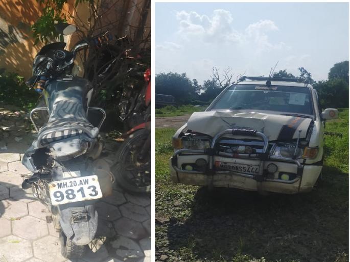 The couple was crushed by a speeding car; 3-year-old Chimukla seriously injured | भरधाव कारने दांपत्याला चिरडले; ३ वर्षीय चिमुकला गंभीर जखमी The couple was crushed by a speeding car; 3-year-old Chimukla seriously injured | भरधाव कारने दांपत्याला चिरडले; ३ वर्षीय चिमुकला गंभीर जखमी