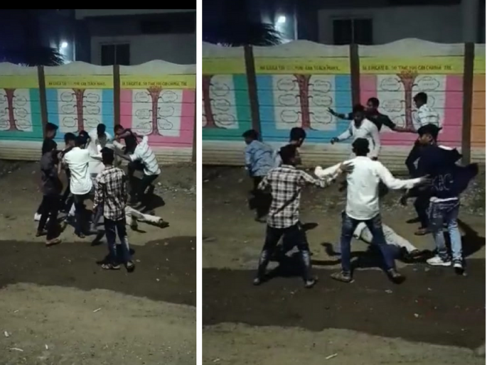 Controversy over bursting of firecrackers in Aurangabad; A group of ten people beat up a lone young man | Video:औरंगाबादेत फटाके वाजविण्यावरून वाद; १० जणांच्या टोळक्याने एकट्या तरुणास बदडले Controversy over bursting of firecrackers in Aurangabad; A group of ten people beat up a lone young man | Video:औरंगाबादेत फटाके वाजविण्यावरून वाद; १० जणांच्या टोळक्याने एकट्या तरुणास बदडले