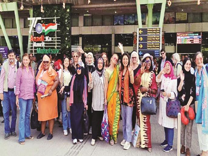 G20 Summit: Bye and Thanks Lot...Chhatrapati Sambhajinagar; Thank you to the women representatives | G20 Summit: बाय ॲण्ड थँक्स लॉट...छत्रपती संभाजीनगर; महिला प्रतिनिधींनी मानले आभार G20 Summit: Bye and Thanks Lot...Chhatrapati Sambhajinagar; Thank you to the women representatives | G20 Summit: बाय ॲण्ड थँक्स लॉट...छत्रपती संभाजीनगर; महिला प्रतिनिधींनी मानले आभार