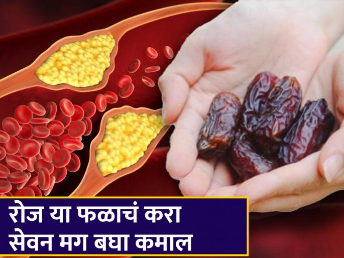 Amazing health benefits of date fruit Khajur, cure many diseases like piles, heart digestion and cholestrol | कोलेस्ट्रॉल कमी करण्यासोबतच अनेक फायदे देतं हे फळ, रोज सेवन करून मिळवा आराम Amazing health benefits of date fruit Khajur, cure many diseases like piles, heart digestion and cholestrol | कोलेस्ट्रॉल कमी करण्यासोबतच अनेक फायदे देतं हे फळ, रोज सेवन करून मिळवा आराम