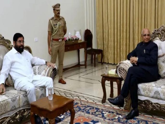 Chief Minister Eknath Shinde has arrived at Raj Bhavan to meet Governor Ramesh Bais. | एकनाथ शिंदे राज्यपाल रमेश बैस यांच्या भेटीसाठी राजभवनात दाखल; राजकीय चर्चांना उधाण Chief Minister Eknath Shinde has arrived at Raj Bhavan to meet Governor Ramesh Bais. | एकनाथ शिंदे राज्यपाल रमेश बैस यांच्या भेटीसाठी राजभवनात दाखल; राजकीय चर्चांना उधाण