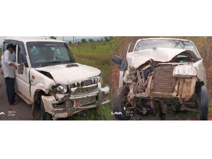 Scorpio-Alto head-on collision; One killed, two seriously injured | स्कार्पिओ-अल्टोची समोरासमोर धडक; एक ठार, दोन जण गंभीर जखमी Scorpio-Alto head-on collision; One killed, two seriously injured | स्कार्पिओ-अल्टोची समोरासमोर धडक; एक ठार, दोन जण गंभीर जखमी