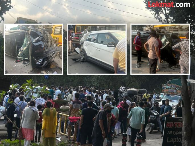 4 vehicles blown up while driving a four wheeler while intoxicated The vehicle was pelted with stones by the angry mob | Video: मद्यधुंद अवस्थेत चारचाकी चालवत ४ वाहने उडवली; संतप्त जमावाकडून त्या वाहनावर दगडफेक 4 vehicles blown up while driving a four wheeler while intoxicated The vehicle was pelted with stones by the angry mob | Video: मद्यधुंद अवस्थेत चारचाकी चालवत ४ वाहने उडवली; संतप्त जमावाकडून त्या वाहनावर दगडफेक