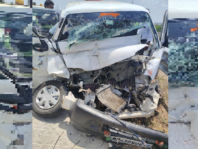 Series of accidents continue on Samruddhi Highway; Three killed after car collides with container | समृध्दी महामार्गावर कार कंटेनरवर धडकली; मायलेकीसह एकाचा जागीच मृत्यू Series of accidents continue on Samruddhi Highway; Three killed after car collides with container | समृध्दी महामार्गावर कार कंटेनरवर धडकली; मायलेकीसह एकाचा जागीच मृत्यू
