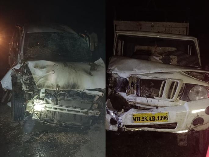 Three laborers died on the spot in a freak accident involving four vehicles | चार वाहनांच्या विचित्र अपघातात तीन मजूर जागीच ठार Three laborers died on the spot in a freak accident involving four vehicles | चार वाहनांच्या विचित्र अपघातात तीन मजूर जागीच ठार
