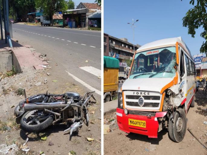 Tempo Travel collided with a bike on Nagar Kalyan Highway; Unfortunate death of three working in the bakery | नगर कल्याण महामार्गावर टेम्पो ट्रॅव्हलची दुचाकीला धडक; बेकरीत काम करणाऱ्या तिघांचा दुर्दैवी मृत्यू Tempo Travel collided with a bike on Nagar Kalyan Highway; Unfortunate death of three working in the bakery | नगर कल्याण महामार्गावर टेम्पो ट्रॅव्हलची दुचाकीला धडक; बेकरीत काम करणाऱ्या तिघांचा दुर्दैवी मृत्यू