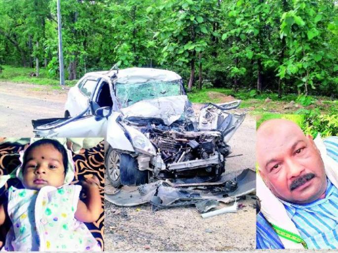 The wild boar was crossed and occurred fatal accident:The speedy car hit truck | डुक्कर आडवे गेले अन् घडला भीषण अपघात : भरधाव कार ट्रकवर आदळली The wild boar was crossed and occurred fatal accident:The speedy car hit truck | डुक्कर आडवे गेले अन् घडला भीषण अपघात : भरधाव कार ट्रकवर आदळली