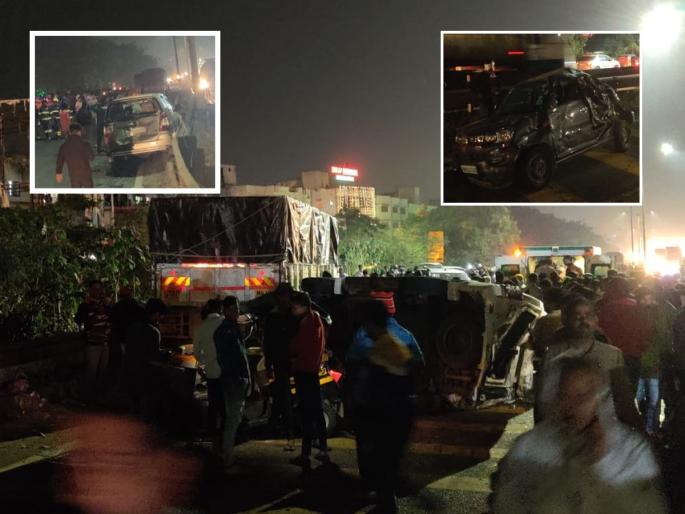 Pune Navale Bridge Accident: A terrible accident on Pune's Navale Bridge; At least 30 cars were damaged. Bhardhaad was blown up by a tanker. | Pune Navale Bridge Accident Breaking: नवले ब्रिज जवळ भीषण अपघात! ट्रेलरने ४७ गाड्यांना उडविले; पन्नास ते साठ जखमी Pune Navale Bridge Accident: A terrible accident on Pune's Navale Bridge; At least 30 cars were damaged. Bhardhaad was blown up by a tanker. | Pune Navale Bridge Accident Breaking: नवले ब्रिज जवळ भीषण अपघात! ट्रेलरने ४७ गाड्यांना उडविले; पन्नास ते साठ जखमी