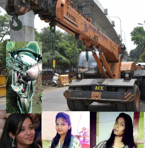 The Activa hit the crane: The death of three students | भरधाव दुचाकी क्रेनवर आदळली : तीन विद्यार्थिनींचा मृत्यू