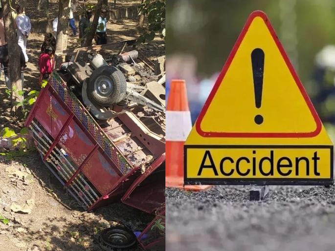 The vehicle of the devotees going to pay their vows overturned; six killed towards poharadevi road accident | नवस फेडण्यासाठी निघालेल्या भाविकांचे वाहन उलटले; सहा जागीच ठार, १२ जखमी The vehicle of the devotees going to pay their vows overturned; six killed towards poharadevi road accident | नवस फेडण्यासाठी निघालेल्या भाविकांचे वाहन उलटले; सहा जागीच ठार, १२ जखमी