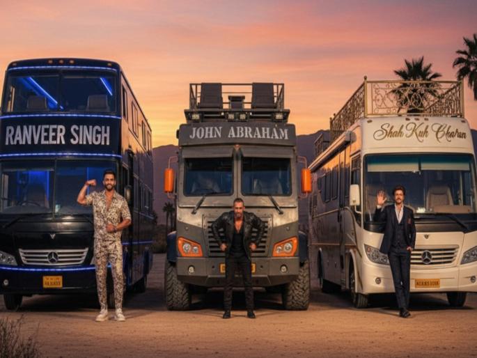ranveer singh has 3 vanity vans shahrukh khan s van dosent fit in remote areas know more | रणवीर सिंहच्या ३ व्हॅनिटी, तर जॉन अब्राहमचा थाटच न्यारा; बॉलिवूड कलाकारांचे एक-एक नखरे