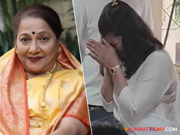 actress Jyoti chandekar last rites by daughter actress tejaswini pandit emotional photo viral | ज्योती चांदेकर यांच्यावर पुण्यात अंत्यसंस्कार, आईला शेवटचा निरोप देताना तेजस्विनी पंडितची भावुक अवस्था