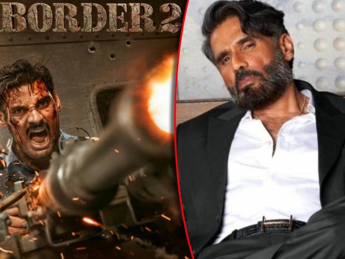 border 2 ahan shetty first look out sunil shetty surprise reaction | रक्ताने माखलेला चेहरा अन् हातात बंदूक; 'बॉर्डर २'मधला अहान शेट्टीचा फर्स्ट लूक समोर, सुनील शेट्टी म्हणाला... border 2 ahan shetty first look out sunil shetty surprise reaction | रक्ताने माखलेला चेहरा अन् हातात बंदूक; 'बॉर्डर २'मधला अहान शेट्टीचा फर्स्ट लूक समोर, सुनील शेट्टी म्हणाला...