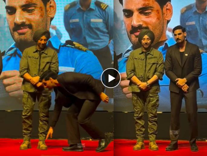 ahan shetty touches feet of sunny deol in border 2 ghar kab aaoge song launch event | संस्कार असावे तर असे! भर कार्यक्रमात अहान शेट्टी सनी देओलच्या पडला पाया, अभिनेत्याचं होतंय कौतुक ahan shetty touches feet of sunny deol in border 2 ghar kab aaoge song launch event | संस्कार असावे तर असे! भर कार्यक्रमात अहान शेट्टी सनी देओलच्या पडला पाया, अभिनेत्याचं होतंय कौतुक