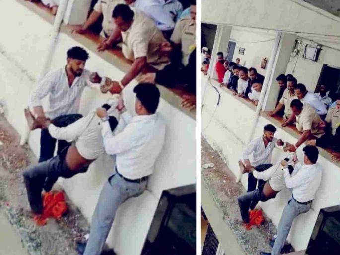 Drunken court storm, suicide attempt, work stoppage, incident in Ahmednagar | कोर्टात मद्यपीने घातला धुडगूस, केला आत्महत्येचा प्रयत्न; कामकाज ठप्प, अहमदनगरमधील घटना Drunken court storm, suicide attempt, work stoppage, incident in Ahmednagar | कोर्टात मद्यपीने घातला धुडगूस, केला आत्महत्येचा प्रयत्न; कामकाज ठप्प, अहमदनगरमधील घटना