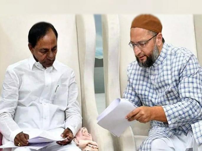 AIMIM president Asuddin Owaisi said after meeting Chief Minister KCR that Uniform Civil Code is not only against Muslims but also against Christians  | "समान नागरी कायदा फक्त मुस्लिमांच्या विरोधात नाही तर...", KCR यांच्या भेटीनंतर ओवेसींची प्रतिक्रिया  AIMIM president Asuddin Owaisi said after meeting Chief Minister KCR that Uniform Civil Code is not only against Muslims but also against Christians  | "समान नागरी कायदा फक्त मुस्लिमांच्या विरोधात नाही तर...", KCR यांच्या भेटीनंतर ओवेसींची प्रतिक्रिया