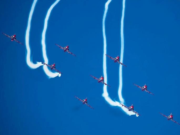 indian air force day air force shows its strength on the northern frontier | उत्तर सीमेवर वायुदलाने दाखवली ताकद indian air force day air force shows its strength on the northern frontier | उत्तर सीमेवर वायुदलाने दाखवली ताकद