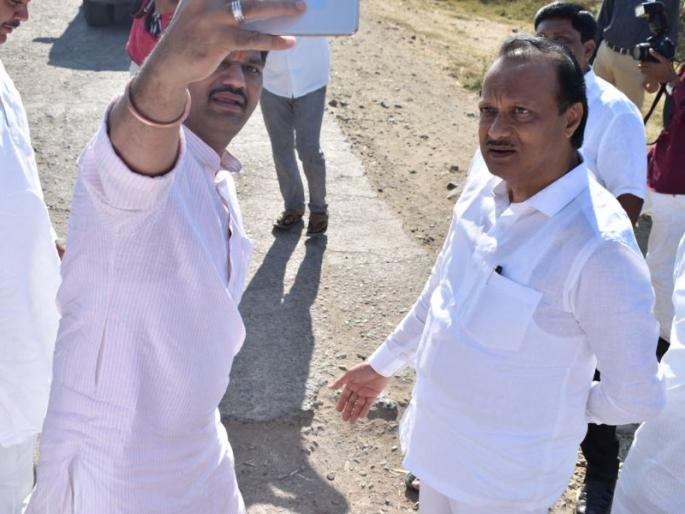 "Dhananjay ... you have to take shelter from these pits and send them to Chandrakant Dada Patiala, Baba!" - Ajit Pawar | " धनंजय... या खड्ड्यांचा सेल्फी काढून तूच त्या चंद्रकांतदादा पाटलांना पाठव रे बाबा !" - अजित पवार