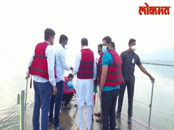 Ajit Pawar stuck in the middle of kasarasai dam | अजित पवार अडकले कासारसाई धरणाच्या मधोमध; तराफ्याचे इंजिन पडले बंद Ajit Pawar stuck in the middle of kasarasai dam | अजित पवार अडकले कासारसाई धरणाच्या मधोमध; तराफ्याचे इंजिन पडले बंद