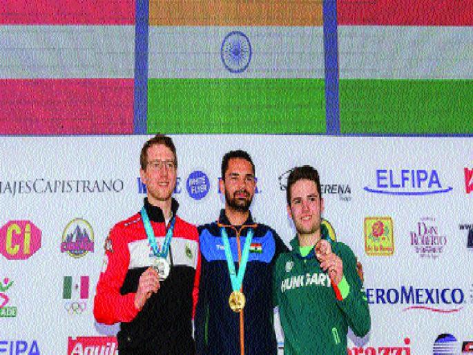 World Cup shooting: Akhil Sharon's golden success | विश्वचषक नेमबाजी : अखिल शेरॉनचे सुवर्ण यश World Cup shooting: Akhil Sharon's golden success | विश्वचषक नेमबाजी : अखिल शेरॉनचे सुवर्ण यश