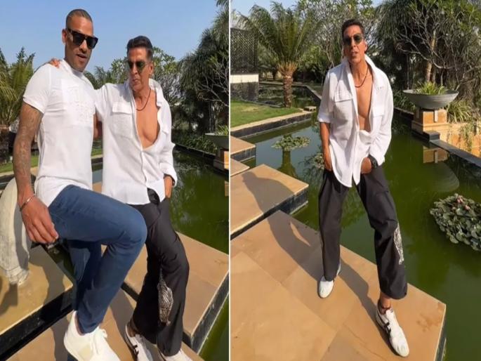 Bollywood actor Akshay Kumar and Team India player Shikhar Dhawan danced, watch the video | बड़े मियाँ छोटे मियाँ...! शिखर धवनचा अभिनेता अक्षय कुमारसोबत जबरदस्त डान्स