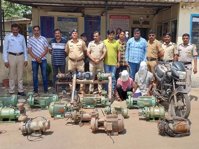 Two arrested in connection with electric pump theft, police action in Alephata area | विद्युतपंप चोरीप्रकरणी दोघांना अटक, आळेफाटा परिसरात पोलिसांची कारवाई Two arrested in connection with electric pump theft, police action in Alephata area | विद्युतपंप चोरीप्रकरणी दोघांना अटक, आळेफाटा परिसरात पोलिसांची कारवाई