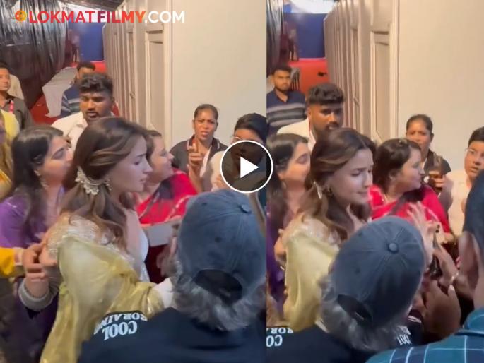 A woman did something like this with Alia Bhatt at Durga Puja pandal; Netizens are angry, video is going viral | आलिया भटसोबत दुर्गा पूजा पंडालमध्ये एका महिलेने केलं असं काही; नेटकरी संतापले, व्हिडीओ होतोय व्हायरल