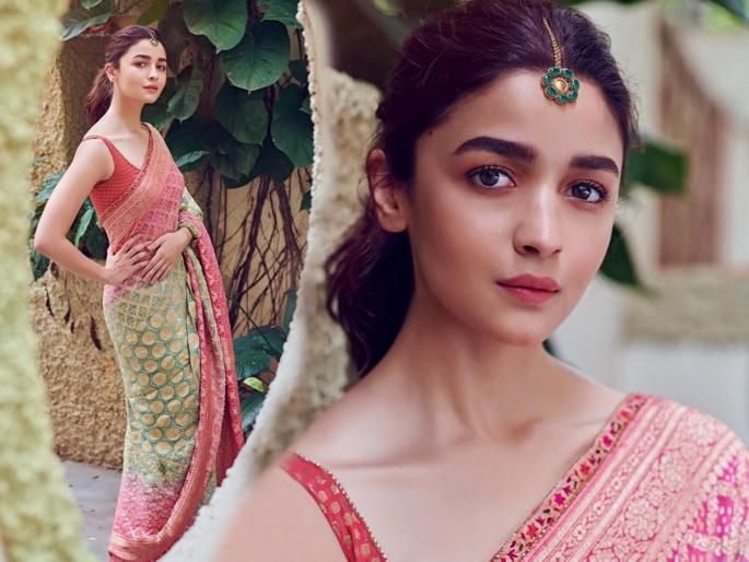 Alia bhatts saree look viral during promotion of upcoming kalank movie | ट्रेडिशनल अंदाजामध्ये आलियाच्या दिलकश अदा; चाहते झाले फिदा Alia bhatts saree look viral during promotion of upcoming kalank movie | ट्रेडिशनल अंदाजामध्ये आलियाच्या दिलकश अदा; चाहते झाले फिदा