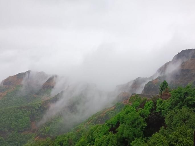 The Mango Ghat connecting Ratnagiri Kolhapur was covered in fog for the first time in May | Kolhapur: प्रथमच मे महिन्यात आंबा घाट हरवला धुक्यात, पर्यटकांची गर्दी
