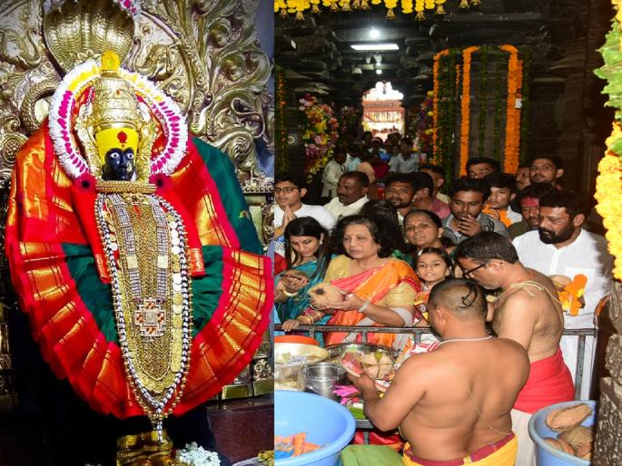 The number of devotees of Ambabai has decreased due to floods in Vidarbha and Marathwada | Kolhapur: विदर्भ, मराठवाड्यातील पुरामुळे अंबाबाईची भाविक संख्या घटली, गतवर्षीपेक्षा ५ लाखांनी कमी झाली संख्या The number of devotees of Ambabai has decreased due to floods in Vidarbha and Marathwada | Kolhapur: विदर्भ, मराठवाड्यातील पुरामुळे अंबाबाईची भाविक संख्या घटली, गतवर्षीपेक्षा ५ लाखांनी कमी झाली संख्या