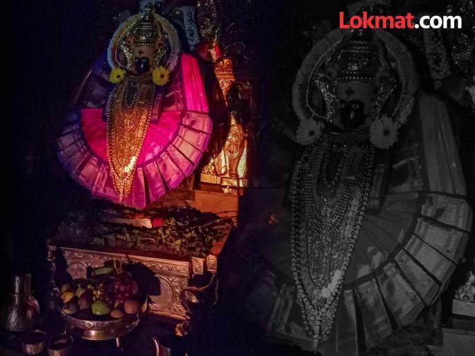 On the first day of Ambabai's Dakshinayan Kirnotsav in Kolhapur the rays of the setting sun reached the shoulders of the goddess's idol | Kolhapur: अंबाबाईच्या किरणोत्सवाला प्रारंभ, पहिल्याच दिवशी सूर्यकिरणे देवीच्या खांद्यापर्यंत