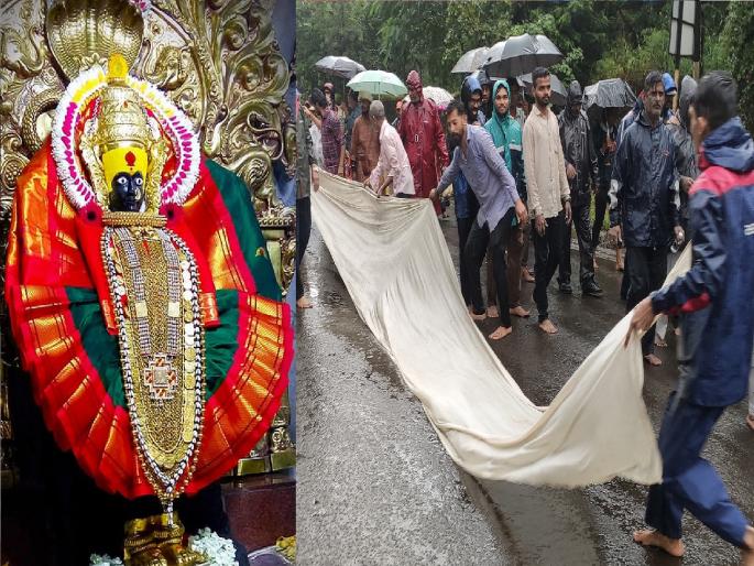 The tradition of servants putting on sandals in front of the palanquin of Ambabai of Kolhapur has been going on for over a hundred years | Kolhapur- आम्ही अंबेचे सेवेकरी: देवीसमोर पायघड्या घालणाऱ्या सेवेकऱ्यांची परंपरा The tradition of servants putting on sandals in front of the palanquin of Ambabai of Kolhapur has been going on for over a hundred years | Kolhapur- आम्ही अंबेचे सेवेकरी: देवीसमोर पायघड्या घालणाऱ्या सेवेकऱ्यांची परंपरा