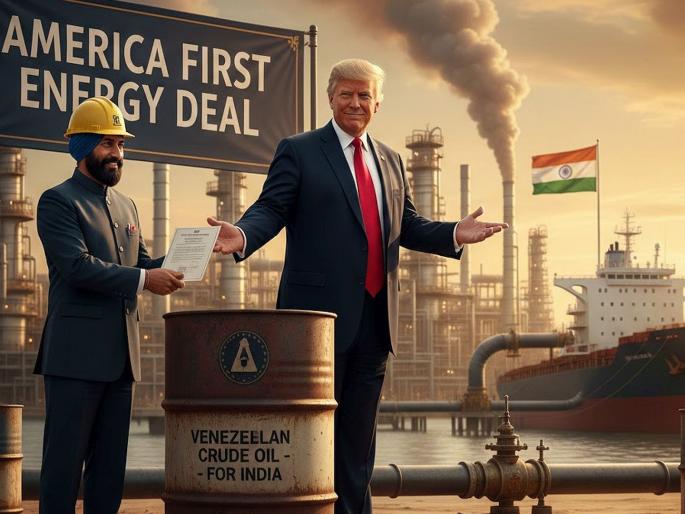 Trump Venezuela Crude oil to India News Marathi: Donald Trump's meeting with oil companies, America is ready to give Venezuelan Crude oil to India; But on one condition... | डोनाल्ड ट्रम्प यांची तेल कंपन्यांसोबत बैठक, अमेरिका भारताला व्हेनेझुएलाचे तेल देण्यास तयार; पण एका अटीवर... Trump Venezuela Crude oil to India News Marathi: Donald Trump's meeting with oil companies, America is ready to give Venezuelan Crude oil to India; But on one condition... | डोनाल्ड ट्रम्प यांची तेल कंपन्यांसोबत बैठक, अमेरिका भारताला व्हेनेझुएलाचे तेल देण्यास तयार; पण एका अटीवर...