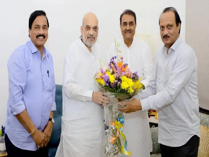 Ajit Pawar met BJP leader Amit Shah at Mumbai airport | अमित शाहांचा अजित पवारांना शब्द; मुंबई विमानतळावर जाता जाता झाली भेट Ajit Pawar met BJP leader Amit Shah at Mumbai airport | अमित शाहांचा अजित पवारांना शब्द; मुंबई विमानतळावर जाता जाता झाली भेट