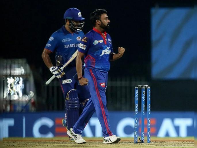 IPL 2021 MI vs DC Live T20 Score : Amit Mishra the game changer, gets Rohit, Hardik, Pollard; MI lost 5 wickets in 17 runs  | IPL 2021, MI vs DC T20 Live : ( अमित) मिश्राजींनी कमाल केली, (रोहित) शर्माजींसह मुंबई इंडियन्सचे ५ फलंदाज १७ धावांत फिरले माघारी!  
