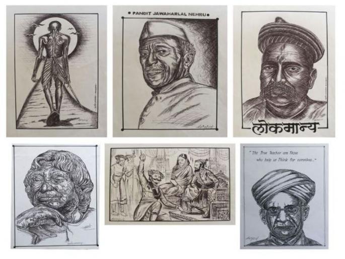 man taught painting to one thousand students | कलेतून तो देतोय देशभक्तीचे धडे, एक हजार विद्यार्थ्यांना शिकविली पेंटिंग man taught painting to one thousand students | कलेतून तो देतोय देशभक्तीचे धडे, एक हजार विद्यार्थ्यांना शिकविली पेंटिंग