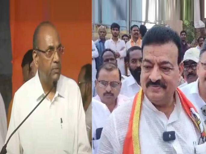 rally of the mahavikas aghadi the drama of displeasure on the platform itself anant geete speech was stopped by bhaskar jadhav | महाविकास आघाडीच्या सभेत व्यासपीठावरच नाराजी नाट्य; अनंत गिते यांचे भाषण भास्कर जाधव यांनी थांबवले rally of the mahavikas aghadi the drama of displeasure on the platform itself anant geete speech was stopped by bhaskar jadhav | महाविकास आघाडीच्या सभेत व्यासपीठावरच नाराजी नाट्य; अनंत गिते यांचे भाषण भास्कर जाधव यांनी थांबवले
