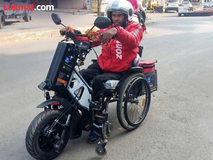 Lost work due to Corona but didn't give up; Overcoming disability, he found 'infinite' happiness in his work as a delivery boy | कोरोनात काम गेले पण जिद्द सोडली नाही; अपंगत्वावर मात करत डिलिव्हरी बॉयच्या कामात शोधला ‘अनंत’ आनंद Lost work due to Corona but didn't give up; Overcoming disability, he found 'infinite' happiness in his work as a delivery boy | कोरोनात काम गेले पण जिद्द सोडली नाही; अपंगत्वावर मात करत डिलिव्हरी बॉयच्या कामात शोधला ‘अनंत’ आनंद