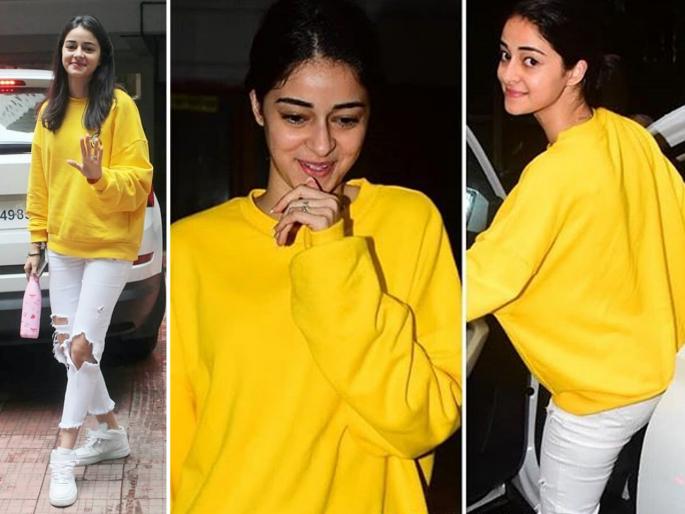 This cool yellow colour banana logo sweatshirt of ananya panday is totally in your budget | तुम्हीही खरेदी करू शकता अनन्या पांडेसारखं स्वेटशर्ट; बजेटमध्ये आहे किंमत... This cool yellow colour banana logo sweatshirt of ananya panday is totally in your budget | तुम्हीही खरेदी करू शकता अनन्या पांडेसारखं स्वेटशर्ट; बजेटमध्ये आहे किंमत...