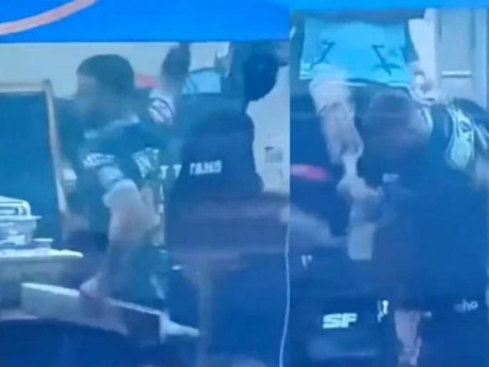 IPL 2022 RCB vs GT Live Updates : Angry Matthew Wade throws his helmet and bat in dressing room after being LBW, Video  | Matthew Wade IPL 2022 RCB vs GT Live Updates : मॅथ्यू वेडला राग अनावर, ड्रेसिंग रुममध्ये केली तोडफोड; हेल्मेट फेकला अन् बॅटने... Video 