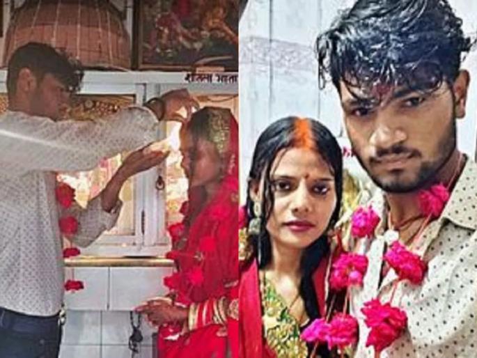 mother of two children married nephew in temple sent photo to husband | प्रेमाच्या नादात नातंच विसरले! २ मुलांच्या आईने भाच्याशी केलं लग्न, नवऱ्याला पाठवले फोटो