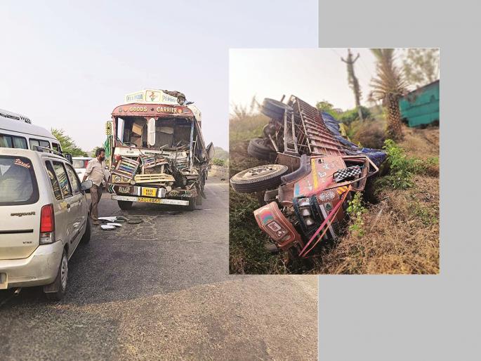 Beed Crime: Speeding truck hits tempo stopped for puncture, tempo driver killed, two injured | Beed Crime: पंक्चरसाठी उभ्या टेम्पोवर भरधाव ट्रक आदळला, टेम्पोचालक ठार, दोन जखमी