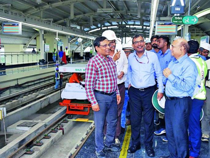 Metro Rail: CMRS test on Aqua Line | मेट्रो रेल्वे : अॅक्वा लाईनवर ‘सीएमआरएस’चे परीक्षण Metro Rail: CMRS test on Aqua Line | मेट्रो रेल्वे : अॅक्वा लाईनवर ‘सीएमआरएस’चे परीक्षण