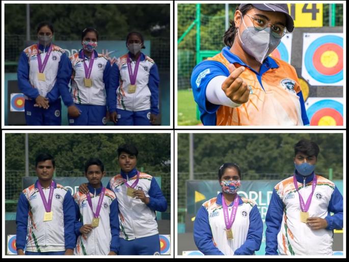 Fabulous day for India in Cadet Compound events of World Archery Youth Championships, Won 5 medals (3 Gold, 1 Silver & 1 Bronze) | Bravo : जागतिक तिरंदाजीत भारतीयांनी गाजवला दिवस, एका दिवशी तीन 'सुवर्ण'सह जिंकली पाच पदकं! Fabulous day for India in Cadet Compound events of World Archery Youth Championships, Won 5 medals (3 Gold, 1 Silver & 1 Bronze) | Bravo : जागतिक तिरंदाजीत भारतीयांनी गाजवला दिवस, एका दिवशी तीन 'सुवर्ण'सह जिंकली पाच पदकं!