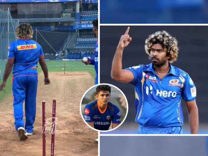 Lasith Malinga giving tips to Arjun Tendulkar and other mumbai indians bowlers yorker drill in training session Video IPL 2024 MI vs RCB | Video: यॉर्कर असा टाकायचा असतो..!; लसिथ मलिंगाने अर्जुन तेंडुलकरला दिले गोलंदाजीचे धडे