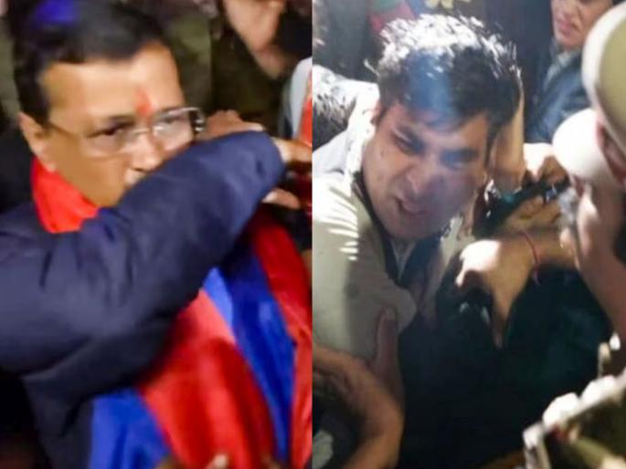 Bus marshal threw water on Arvind Kejriwal, Delhi Police reverses AAP's story | अरविंद केजरीवाल यांच्या अंगावर बस मार्शलनं फेकलं पाणी...! दिल्ली पोलिसांनी पलटवली AAP ची कहाणी
